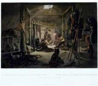 The Interior of the Hut of a Mandan Chief