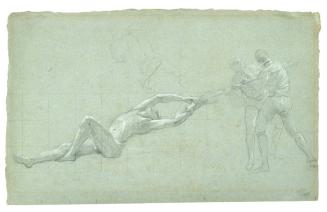 Study for "The Siege of Gibraltar" (Study of Rescued Figure and Two Figures Pulling on an Oar)