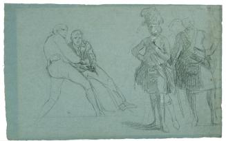 Study for "The Siege of Gibraltar" (Study of Lieutenant Colonel Lindsay and Figures Pulling on a Rope)