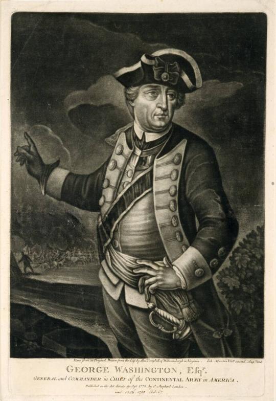 George Washington, Esqr., General and Commander in Chief of the Continental Army in America.