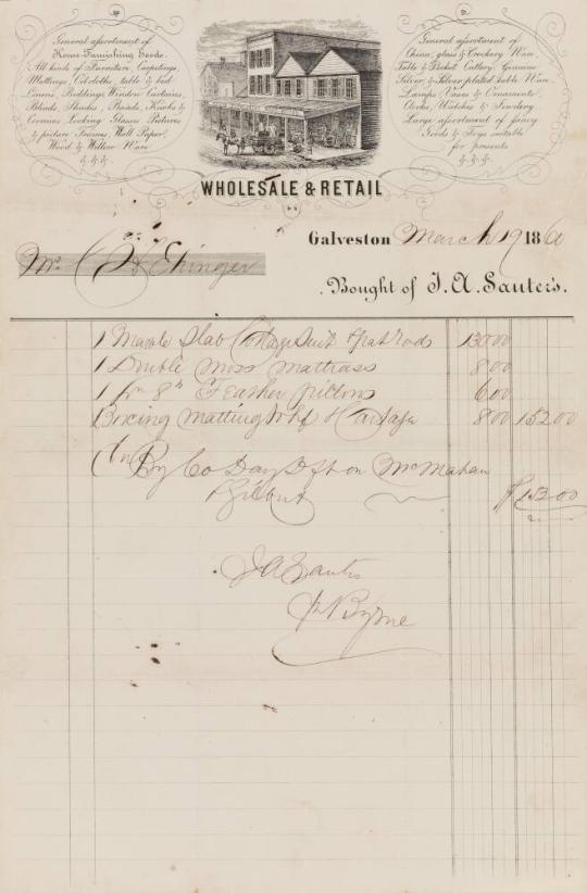 Bill of Sale dated March 19, 1860