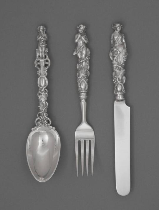 Set of Child’s Flatware (Knife, Fork, and Spoon)