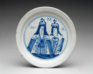 Plate with Portraits of William III (r. 1689–1702) and Mary II (r. 1689–1694)