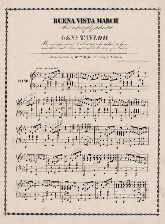 Sheet Music, Buena Vista March