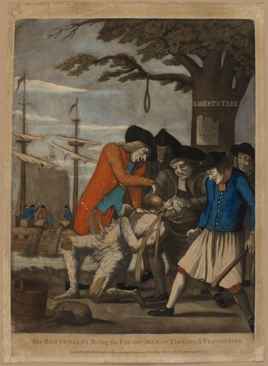 The Bostonians Paying the Excise Man, or Tarring and Feathering