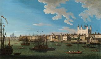 The Thames at the Tower of London with London Bridge and St. Paul's in the Distance
