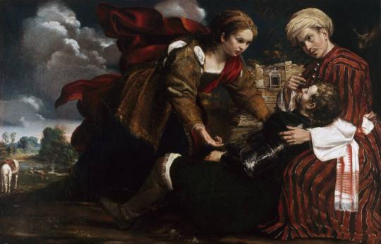 Erminia and Vafrino Tending the Wounded Tancredi