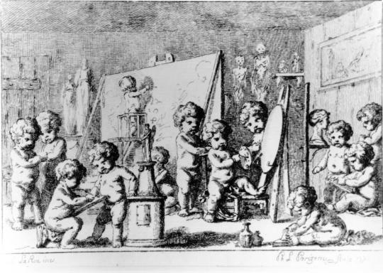 Artists' Studio with Putti