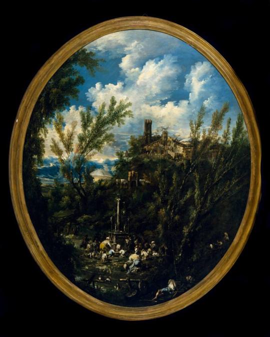 Figures by Alessandro Magnasco, Landscape by Antonio Francesco Peruzzini