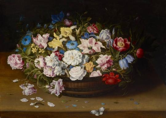 Still Life of Flowers in a Basket