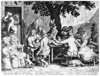 Horrors of War to the Peasantry, plate 4; Merry-Making in Front of a Cottage