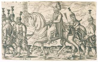 A Sultan on Horseback Accompanied by Janissaries
