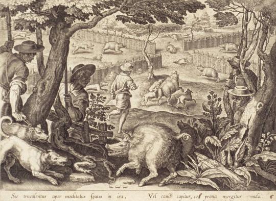 Boar Hunt toward a Pit