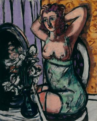 Woman with Mirror and Orchids