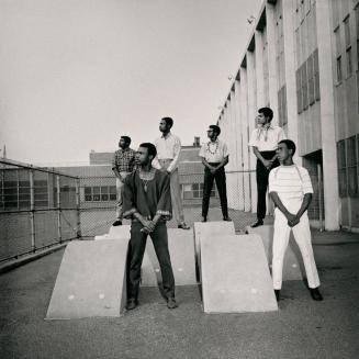 Untitled (Men at photo shoot at a school in the 1960s)