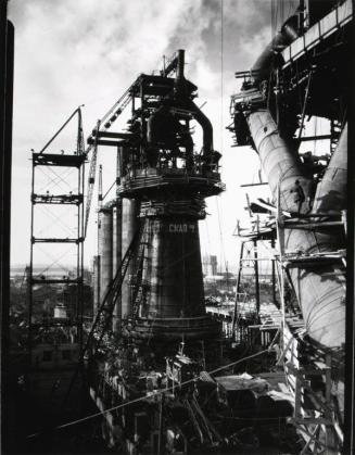 A Blast Furnace Under Construction in Ural Mountains as Part of the First Five-Year Plan, Magneto-Gorsk, USSR