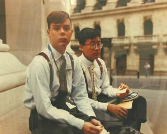 Summer Interns Having Lunch, Wall Street, New York, New York, August 1987