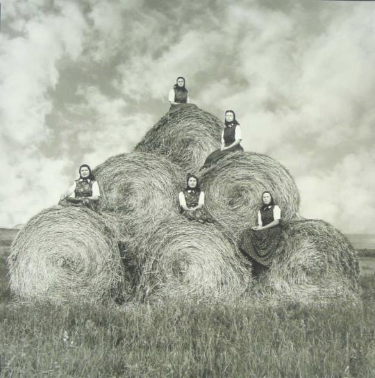 Hutterite Girls During Haymaking Season