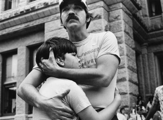 Vietnam Veteran and Son, Veterans' Rally, Texas