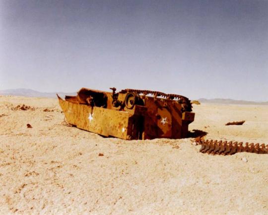 Overturned Personnel Carrier