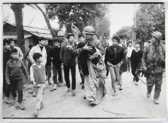 Shell-shocked soldier awaiting transportation away from the front