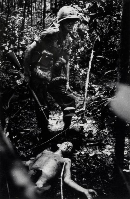 Vietcong sniper dead with airborne soldier