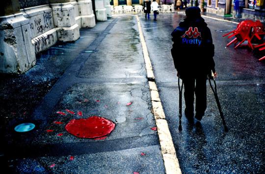 Street scene, rose of Sarajevo