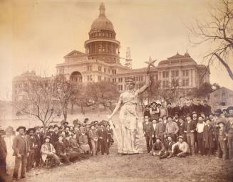 [Statue of the Goddess of Liberty on the Texas Capitol Grounds, Prior to Installation 
on top of the Rotunda as Construction is Completed]