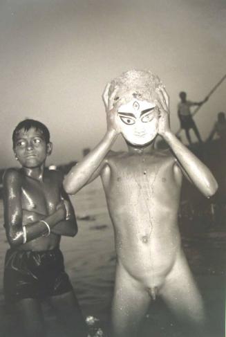 Recycling of the gods during the Durgu Duja, Calcutta, India