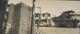 Patrol during 2 PM curfew, Day of J.C. Dualier's flight, Port-au-Prince, Haiti, February 7, 1986