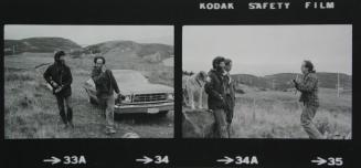 Left: John Avedon and Robert Frank, Mabou Mines, Nova Scotia
Right: Robert's Dog, John Avedon, Richard Avedon, and Robert Frank, Mabou Mines, Nova Scotia