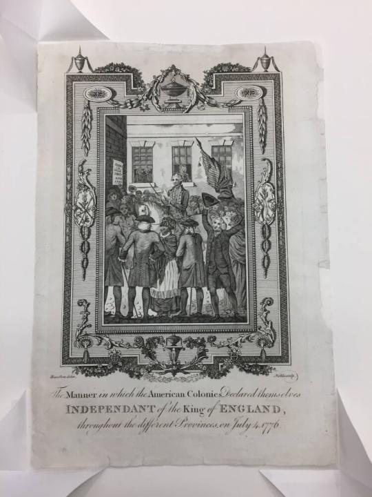 The Manner in which the American Colonies Declared themselves Independent of the King of England, throughout the Different Provinces, on July 4, 1776