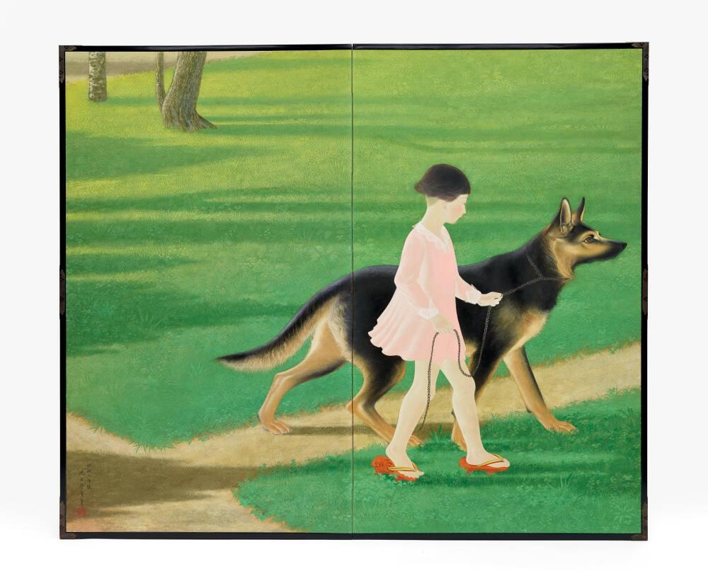 Young Girl with a German Shepherd | All Works | The MFAH Collections