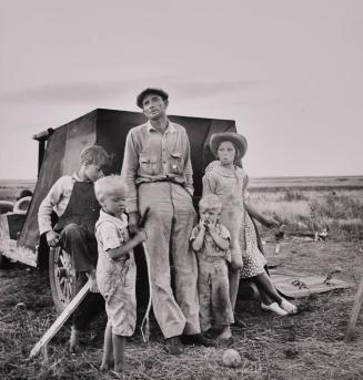 Old Time Professional Migratory Laborer Camping on the Outskirts of Perryton, Texas at Opening of Wheat Harvest