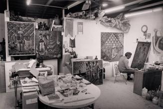 John Biggers in His Studio