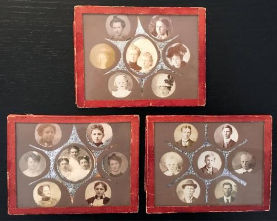 [Handmade under glass Victorian photocollages]