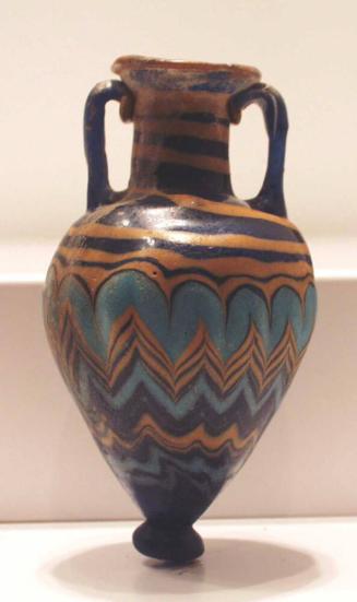 Amphoriskos with Bands of Blue, Yellow, and Turquoise