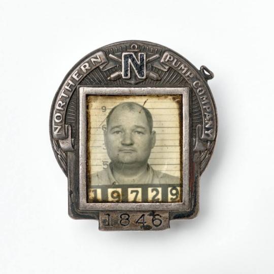 [Photographic Identification Badge from the Northern Pump Company]