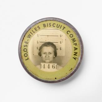 [Photographic Identification Badge from the Loose–Wile’s Biscuit Company]