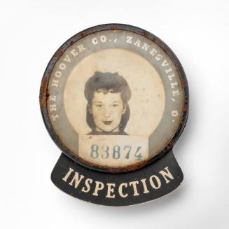 [Photographic Identification Badge from The Hoover Co., Zanesville, O.]