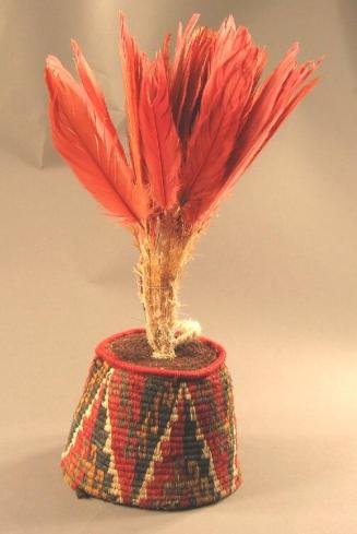 Coiled Hat with Feathers