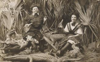 [Women Smoking and Drinking Surrounded by Alligators]