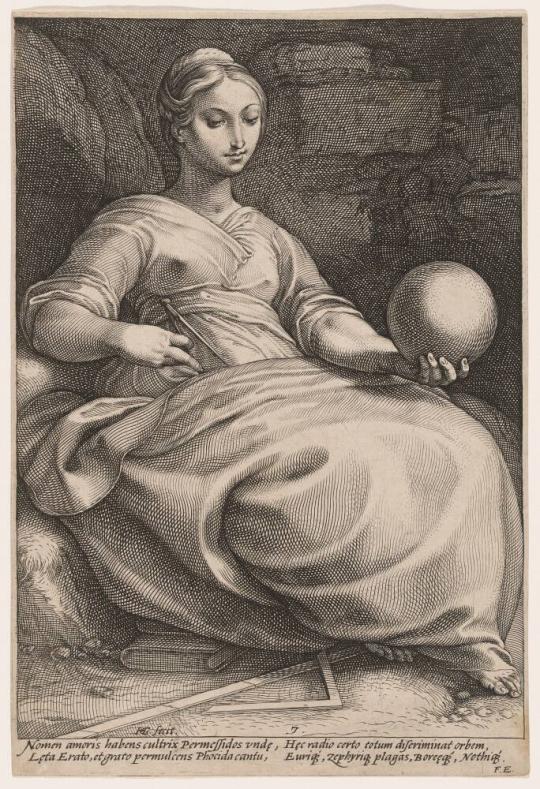 Erato (the Muse of Erotic Poetry and Pantomine), Plate 7