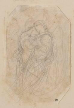 An Angel (Human Soul) Embracing a Woman