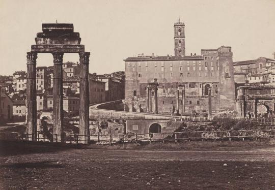 View of the Roman Forum Towards the Capitoline Hill, Looking West