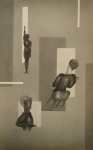 Wandbild Zyklos (3rd version of the 9th sequence of a painting by Oskar Schlemmer for the Folkwang museum) [original lost since 1937]