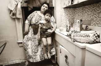 Gladys in Kitchen Window with Boy, Brooklyn