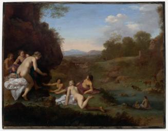 An Italianate Landscape with Nymphs Bathing at a River