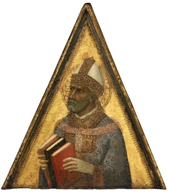 Fig. 1.3. Master of the Sienese Straus Madonna, Bishop Saint, tempera on panel, Museum of Fine  ...