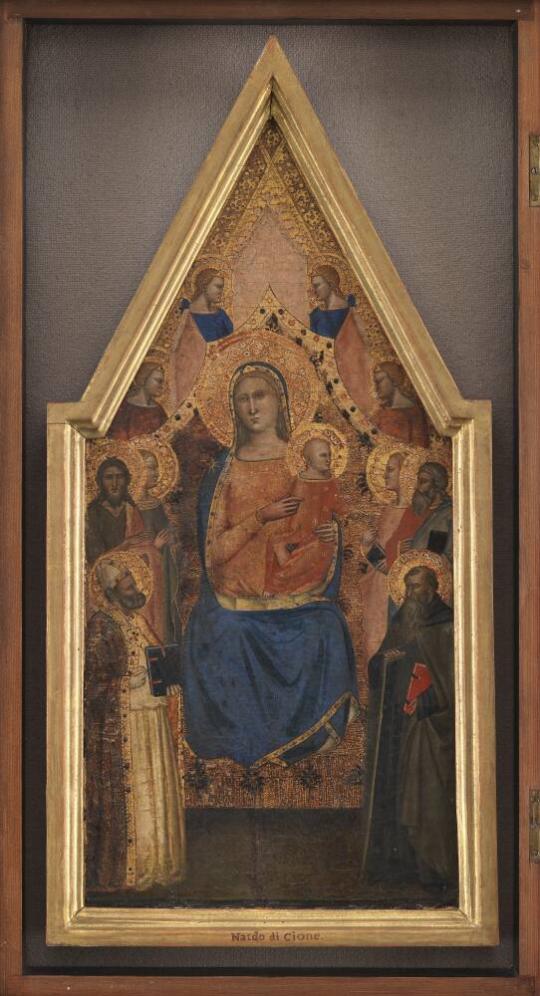 Fig. 3.1. Ascribed to Andrea da Firenze or Jacopo di Cione, The Virgin and Child with Saints an ...